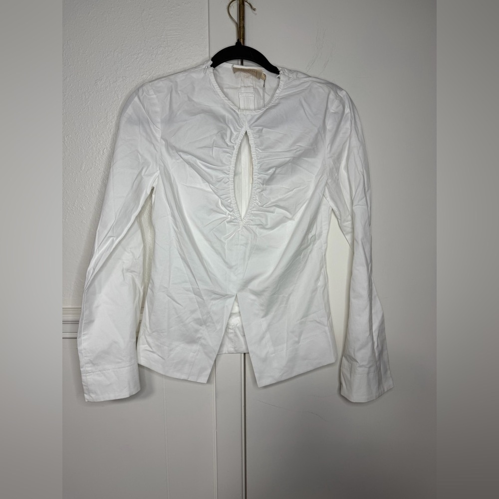 Choosy White Keyhole Women's Blouse size 2 new with tag